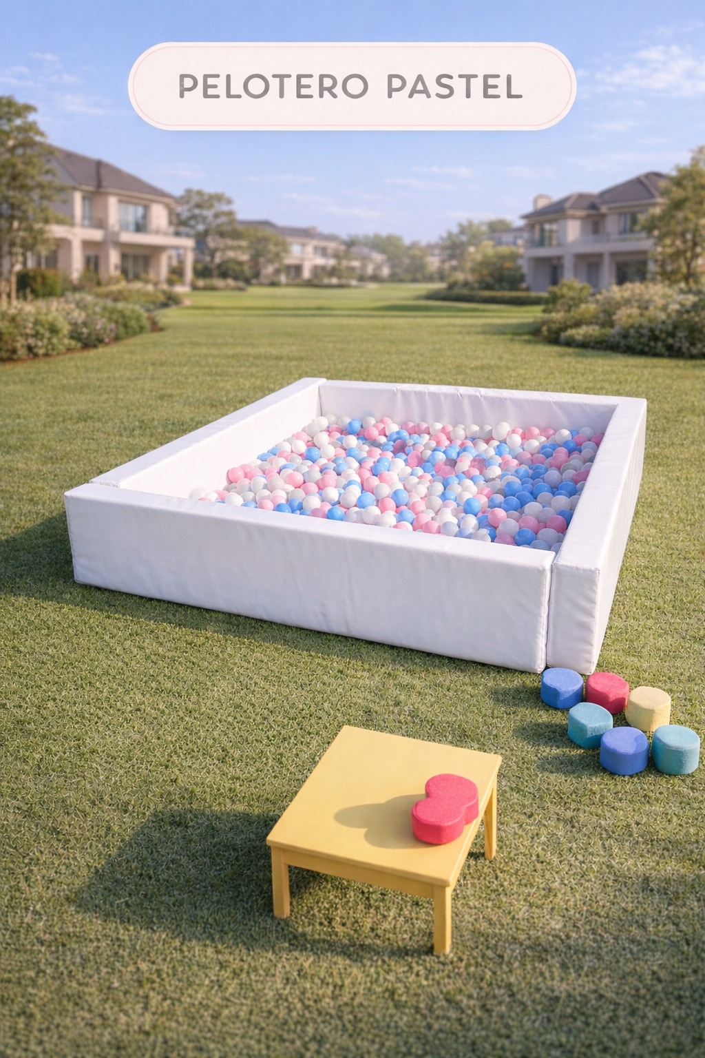 Pelotero 2x2 con pelotitas de colores