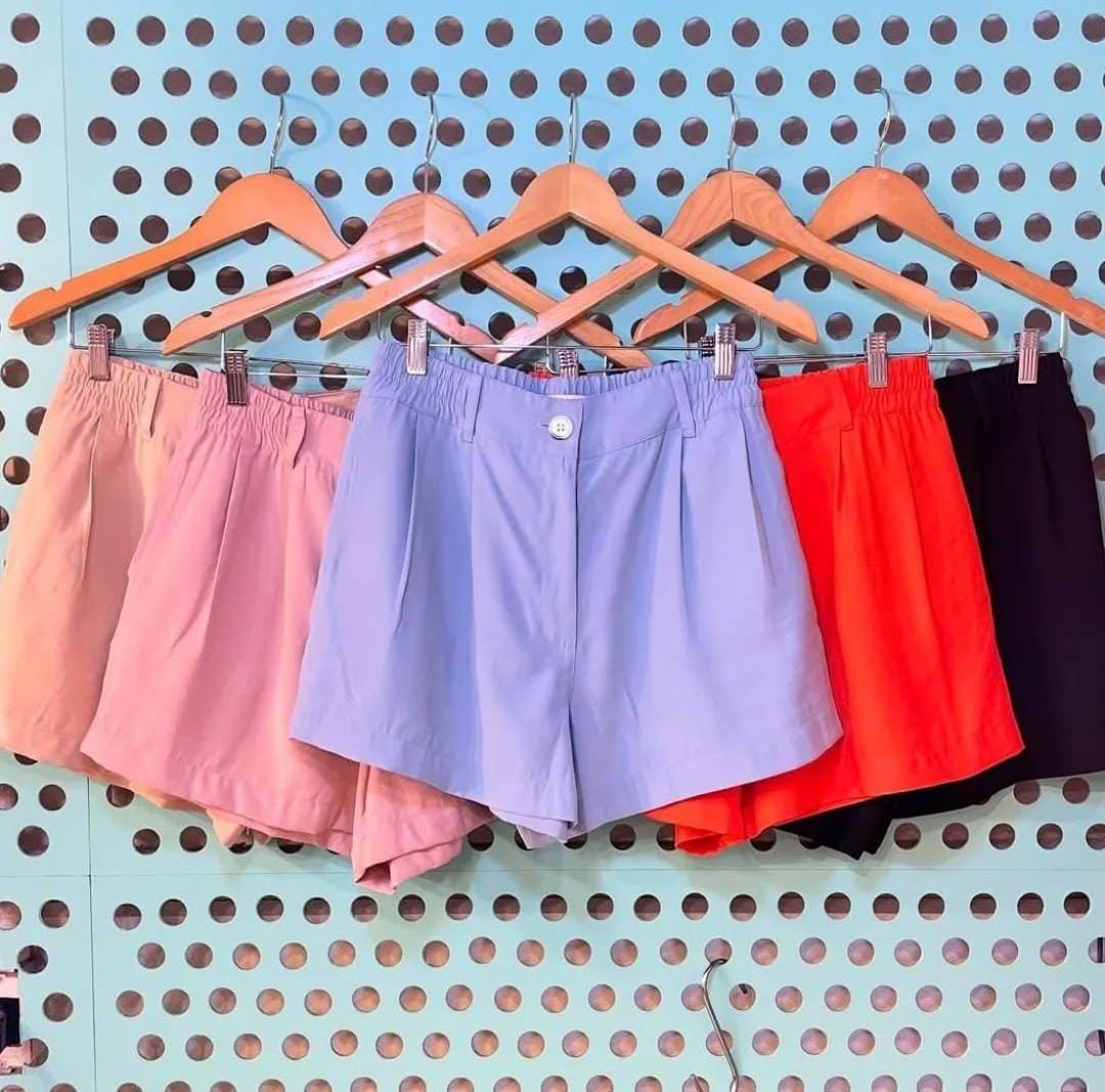 Short com Elástico em Tencel Forjado