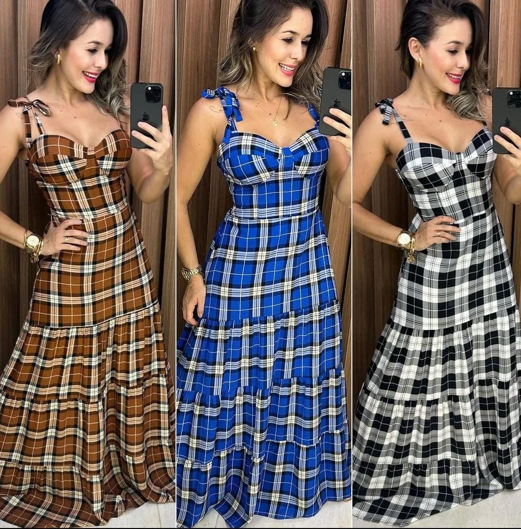Vestido Midi Xadrez