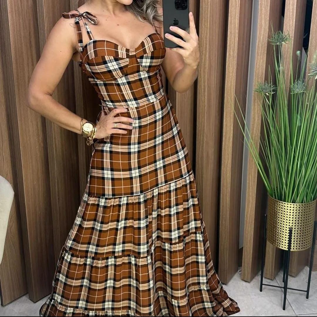 Vestido Midi Xadrez