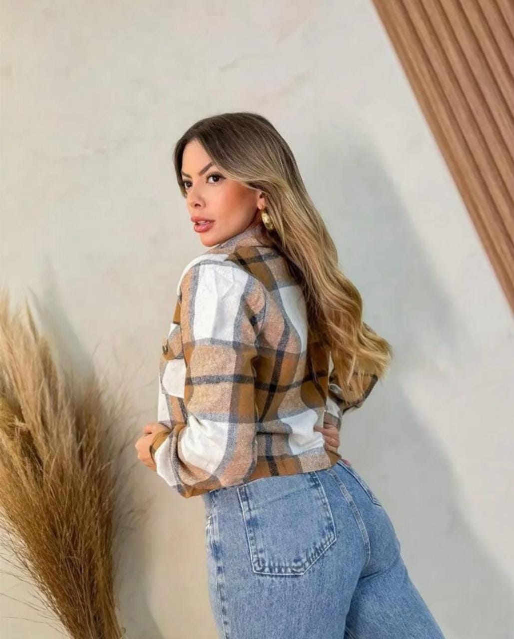 Jaqueta Cropped Xadrez