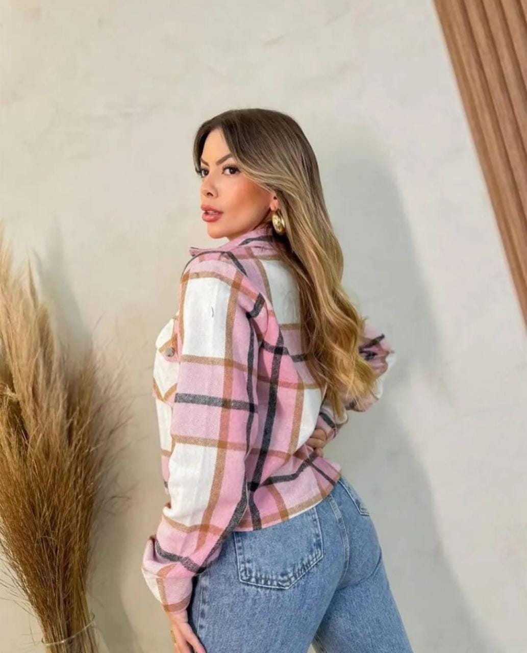 Jaqueta Cropped Xadrez