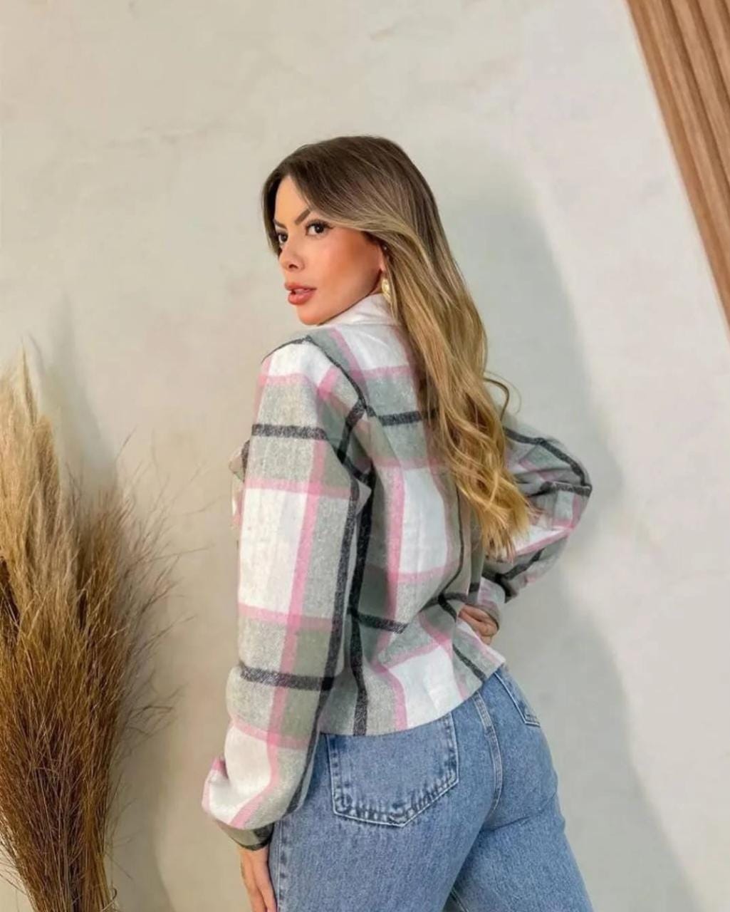 Jaqueta Cropped Xadrez