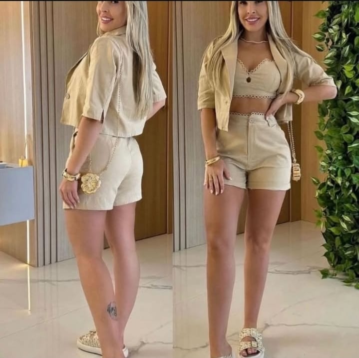Conjunto 3 Peças Linho