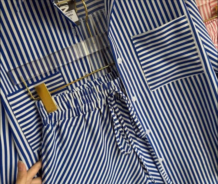 Conjunto linho em listras