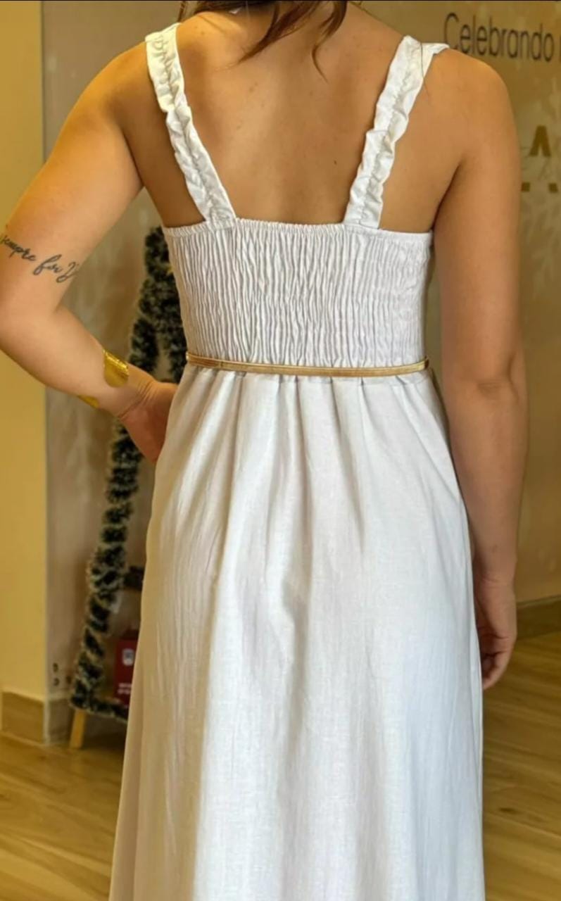 Vestido Linho Midi Sofie
