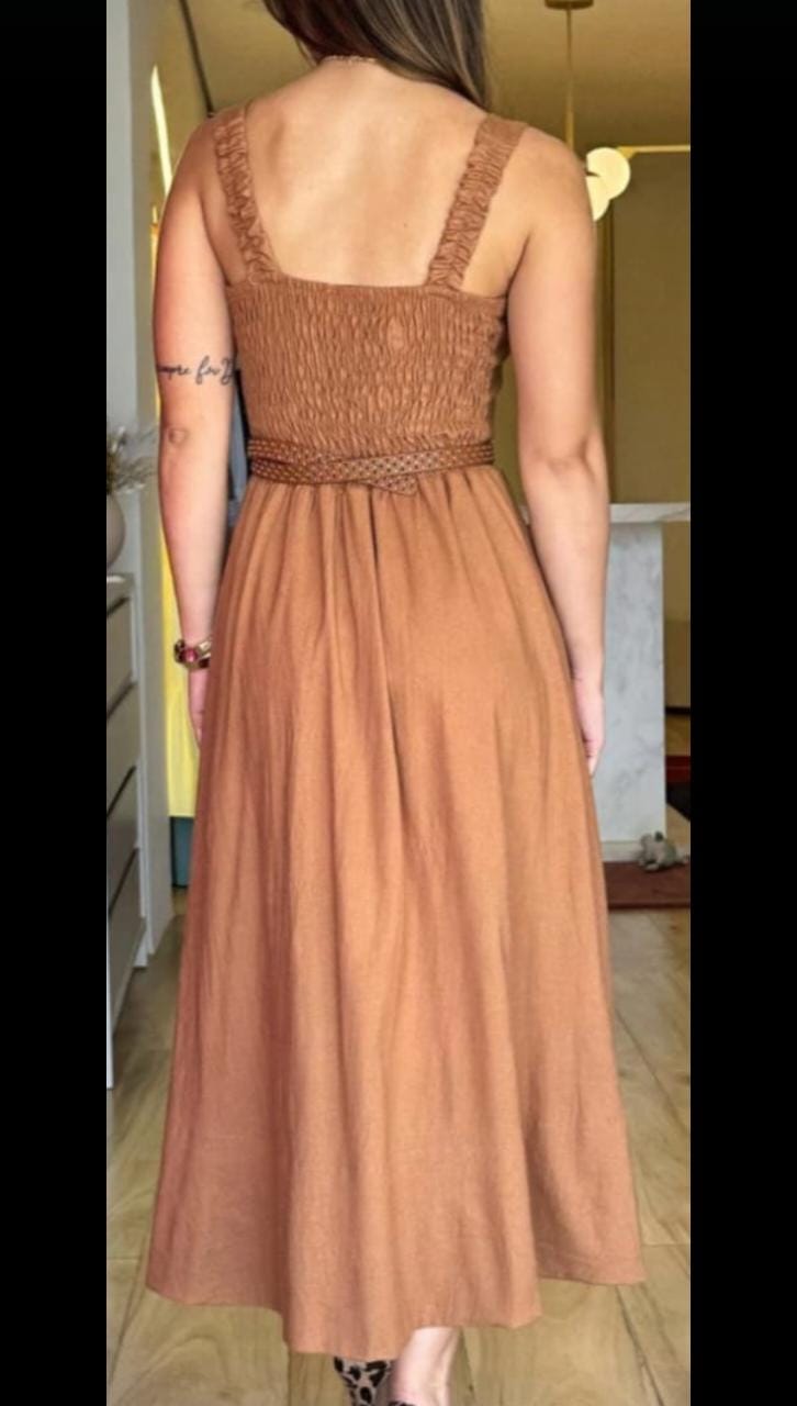 Vestido Linho Midi Sofie