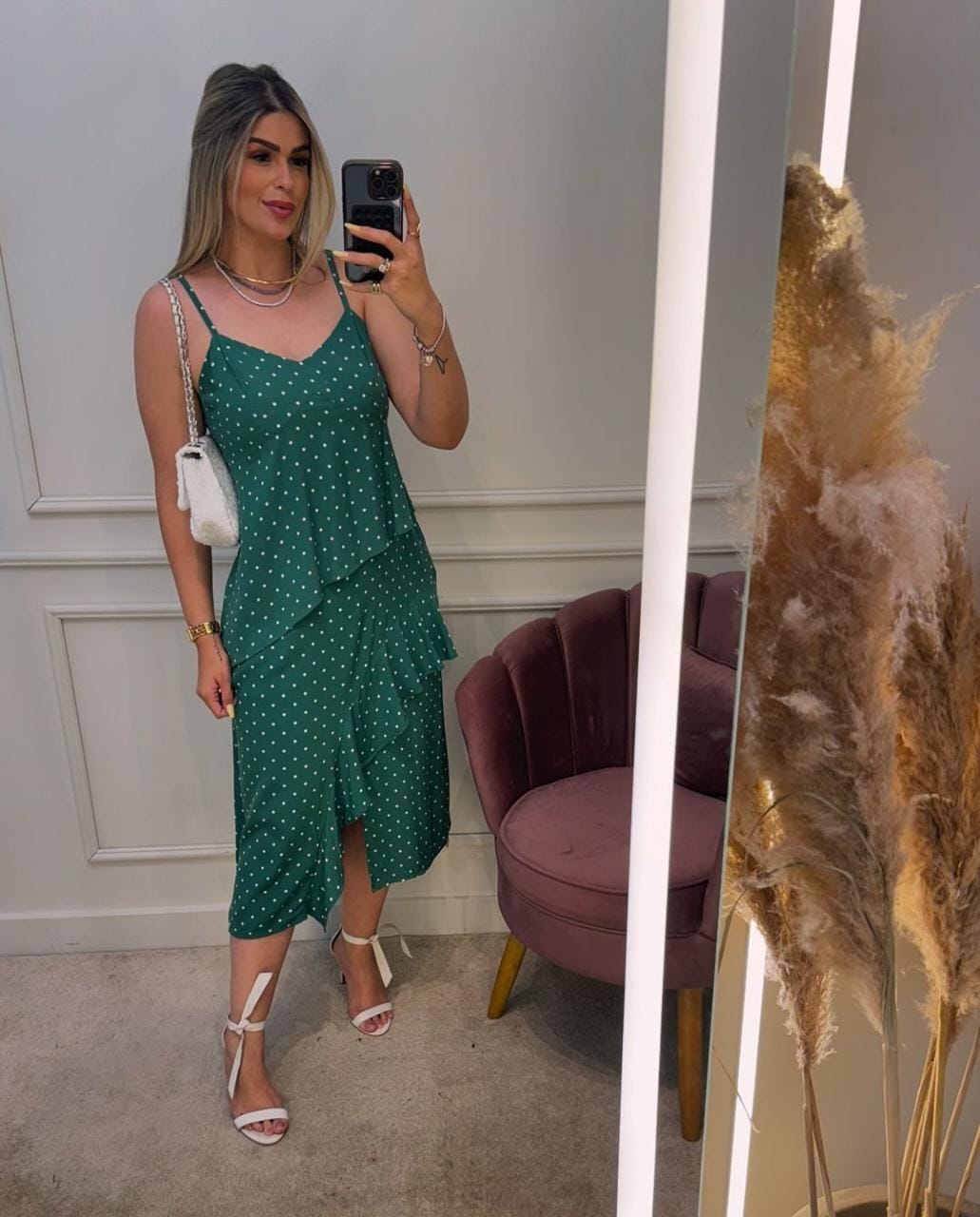 Vestido Viscose Poá