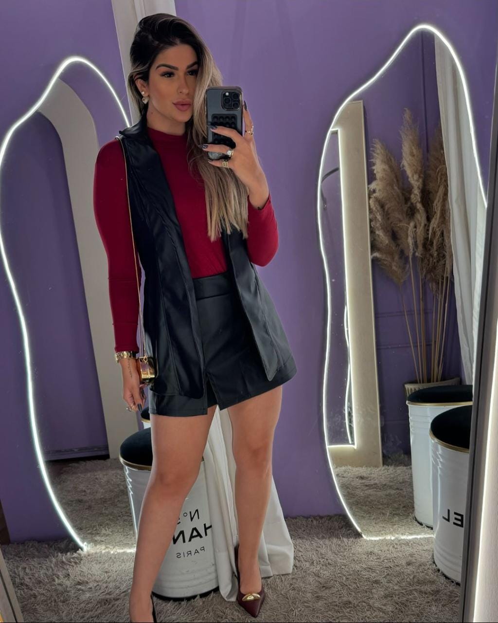 Conjunto Maitê Couro PU