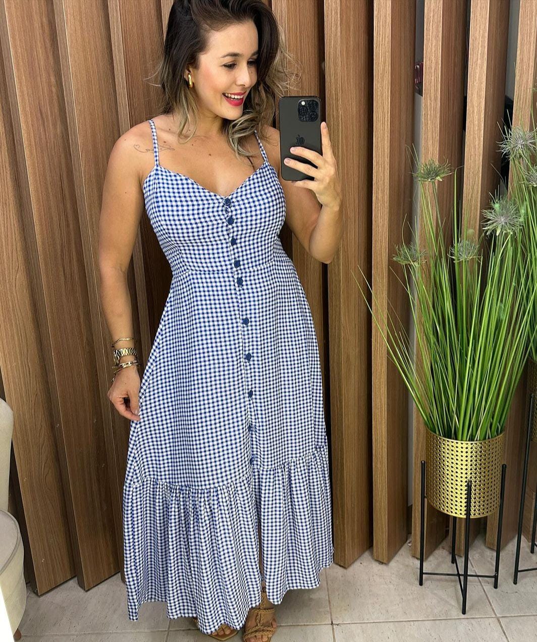 Vestido Midi Vichy