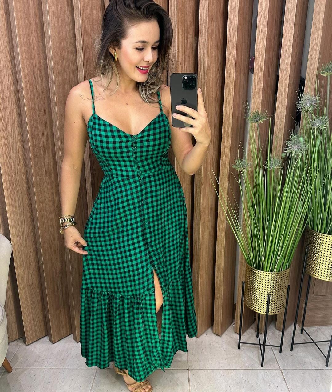 Vestido Midi Vichy