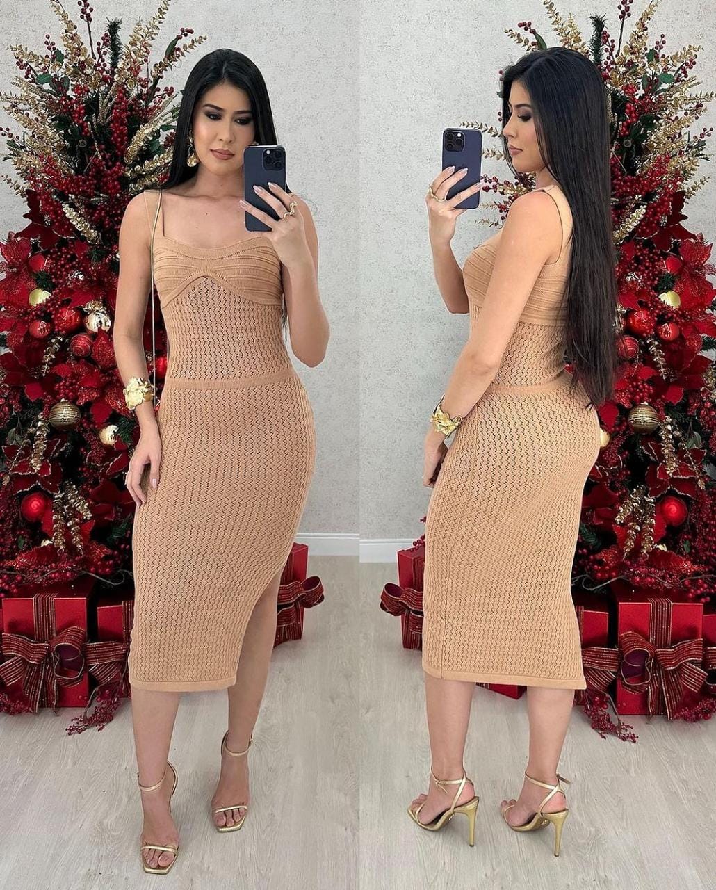Vestido Tricô Fenda