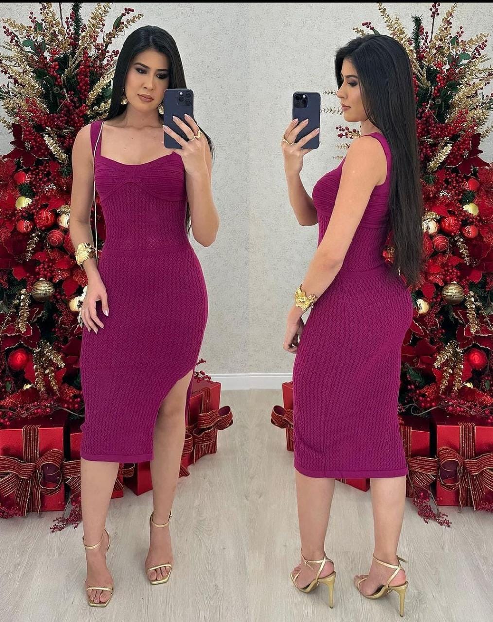 Vestido Tricô Fenda