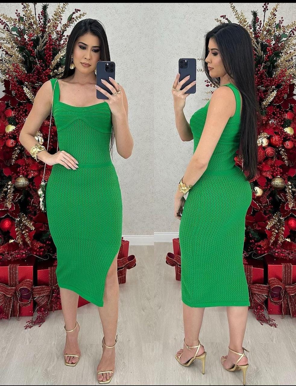Vestido Tricô Fenda