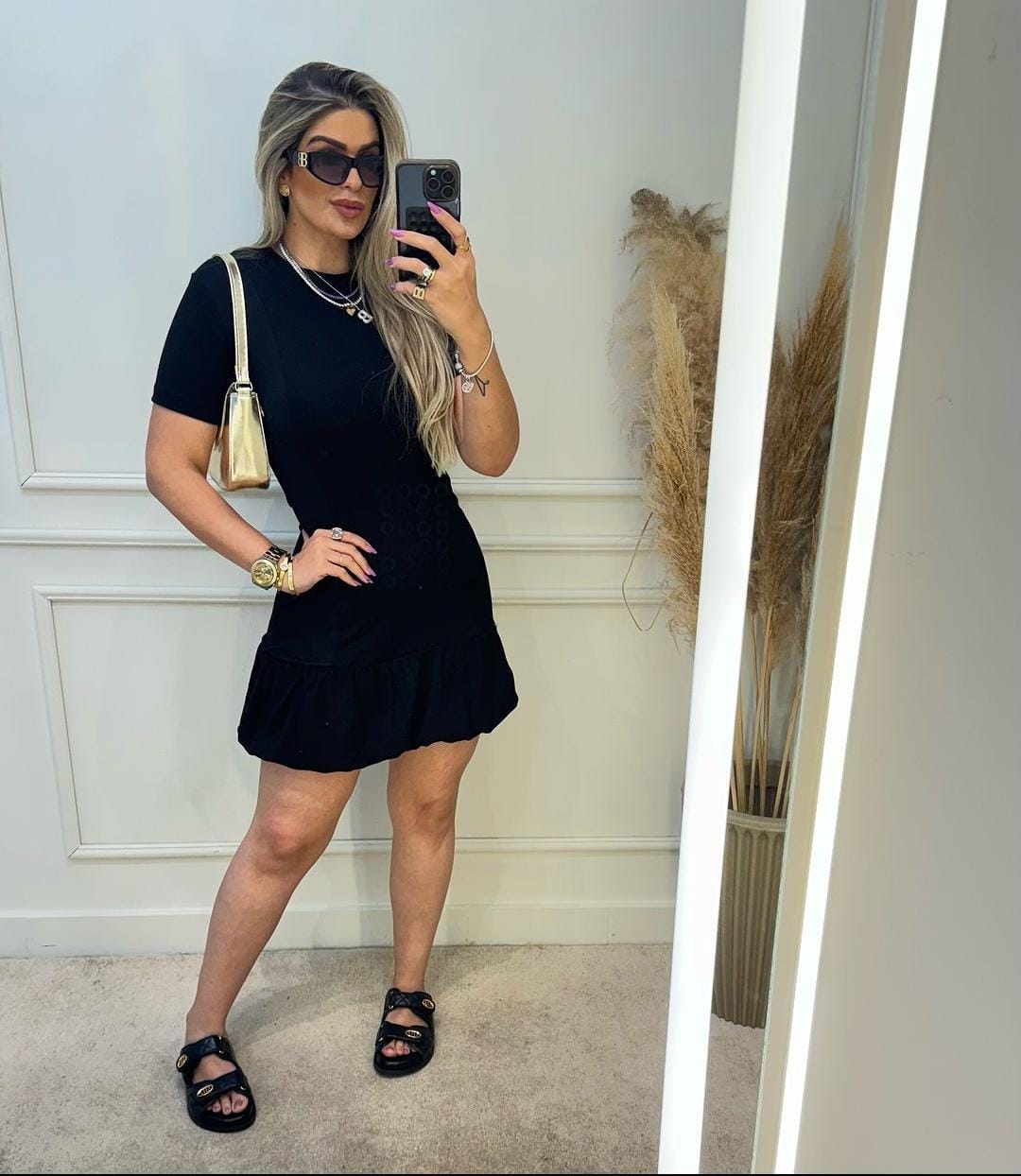 Vestido Balone Canelado 100% Algodão