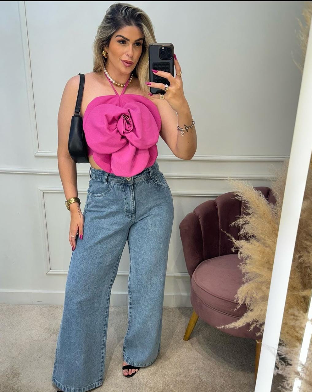 Cropped Flower Linho