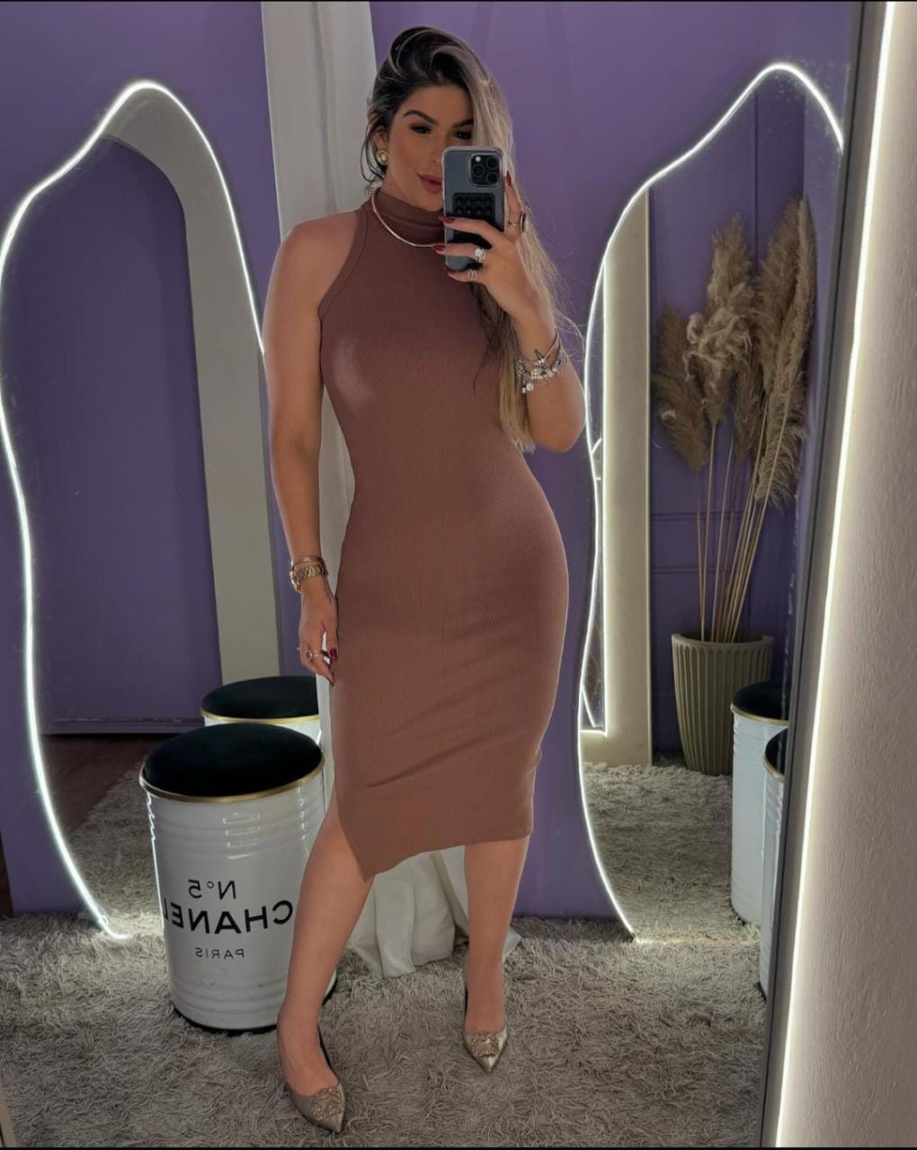 Vestido Canelado 100% Algodão