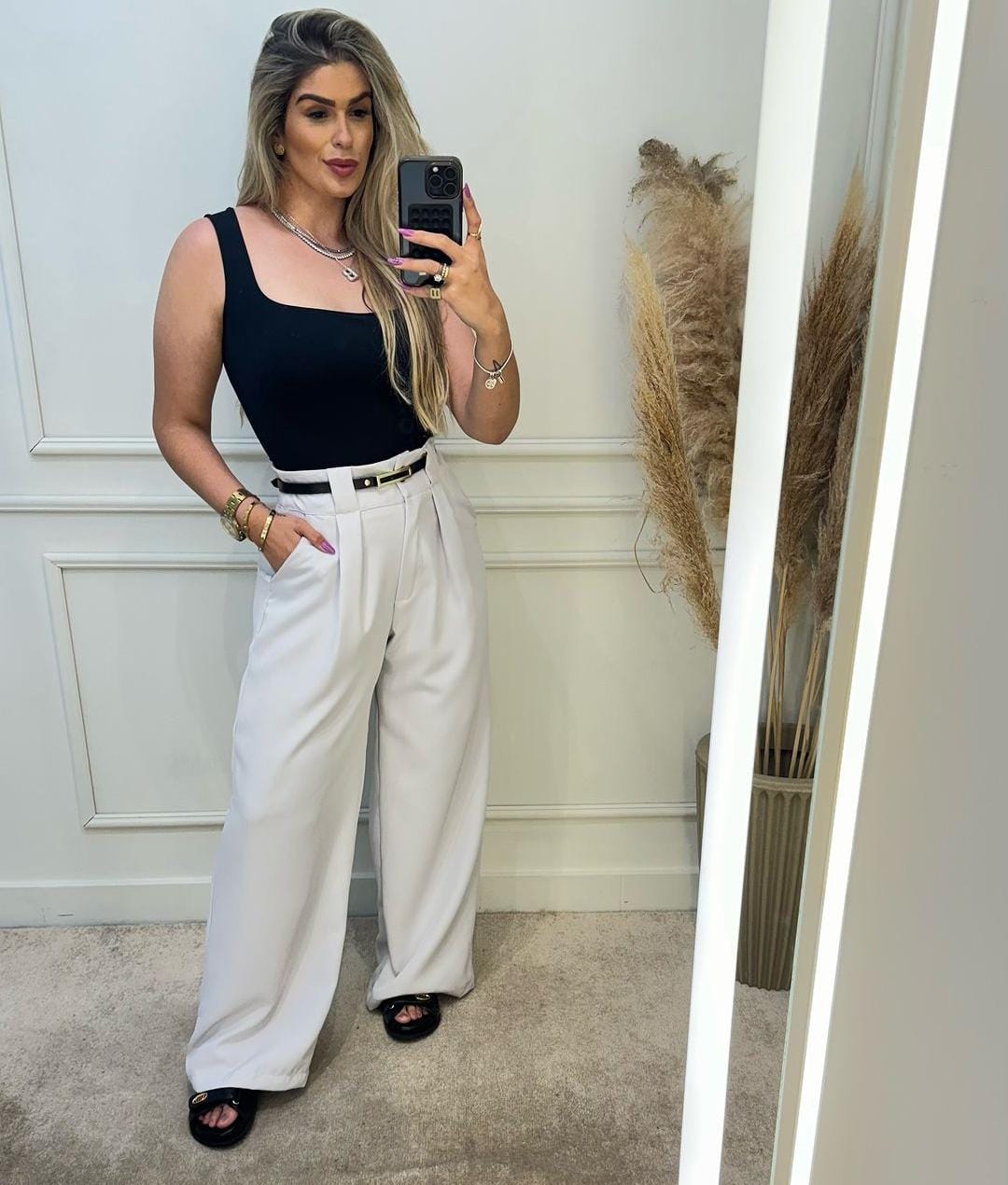 Calça Pantalona Alfaiataria Off-White