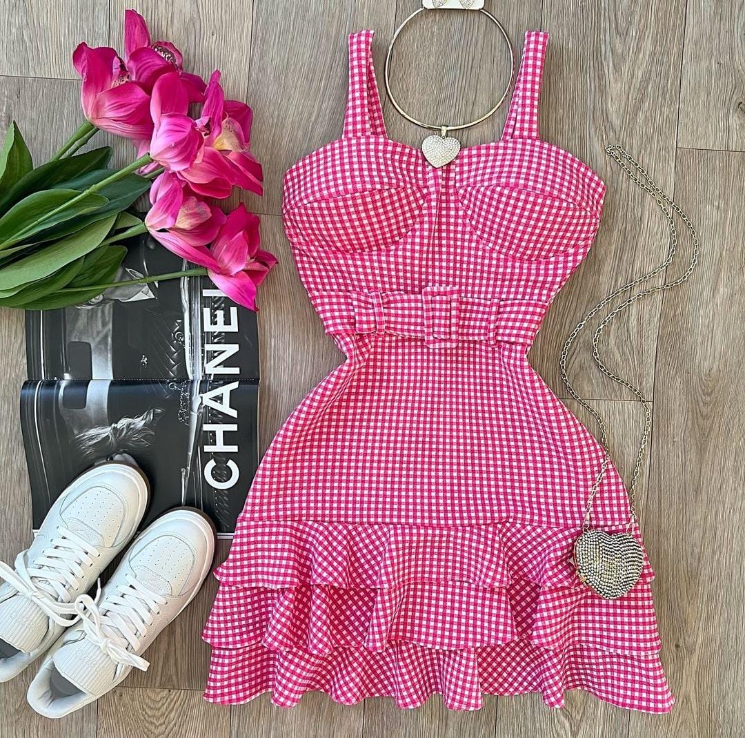 Vestido Curto Vichy