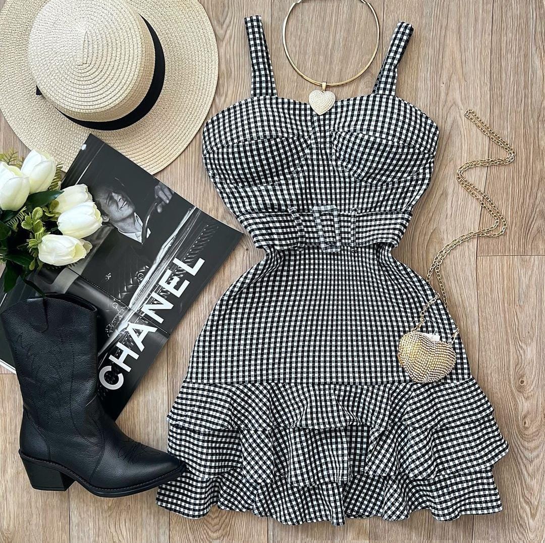Vestido Curto Vichy