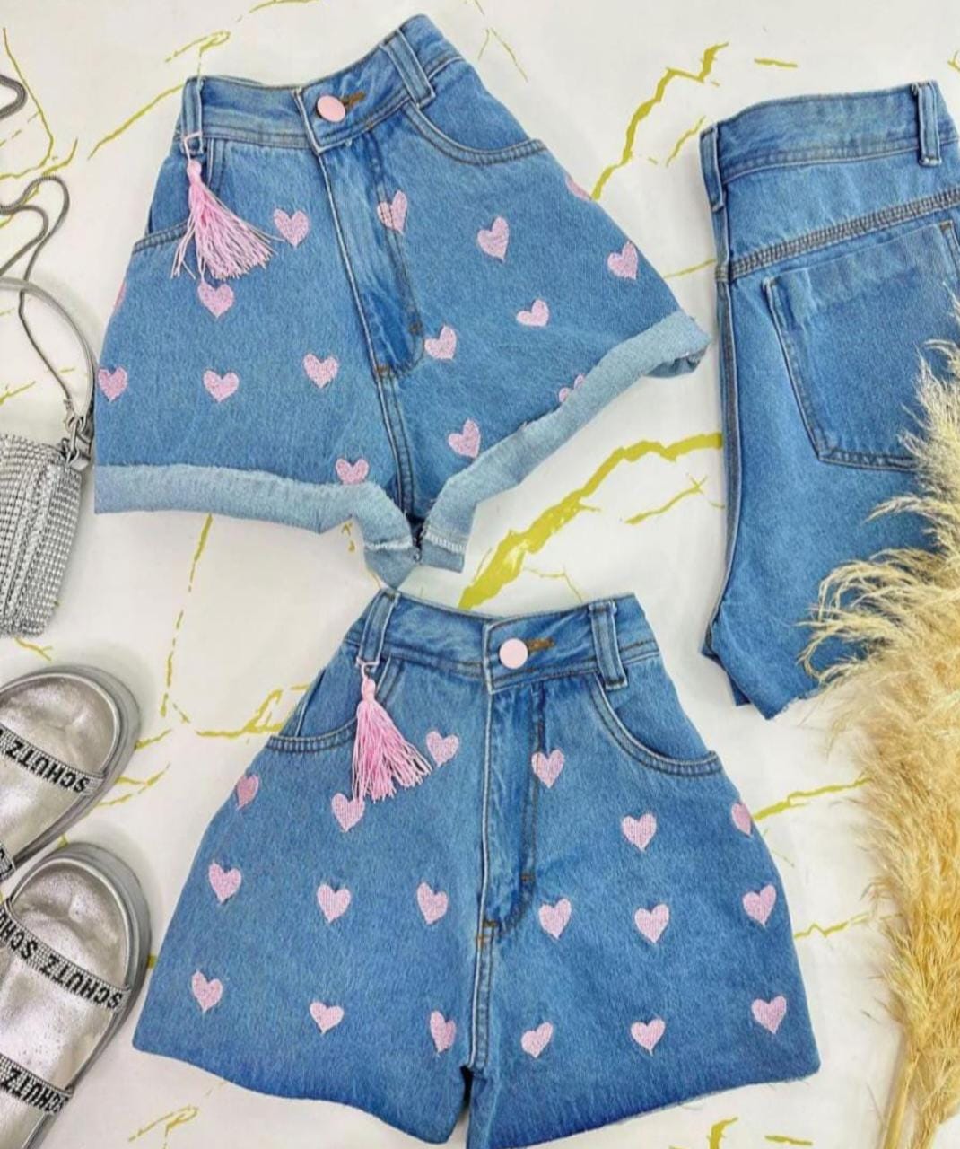 Short Jeans Coração