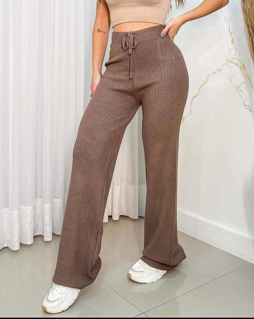Calça Pantalona Modal Lã