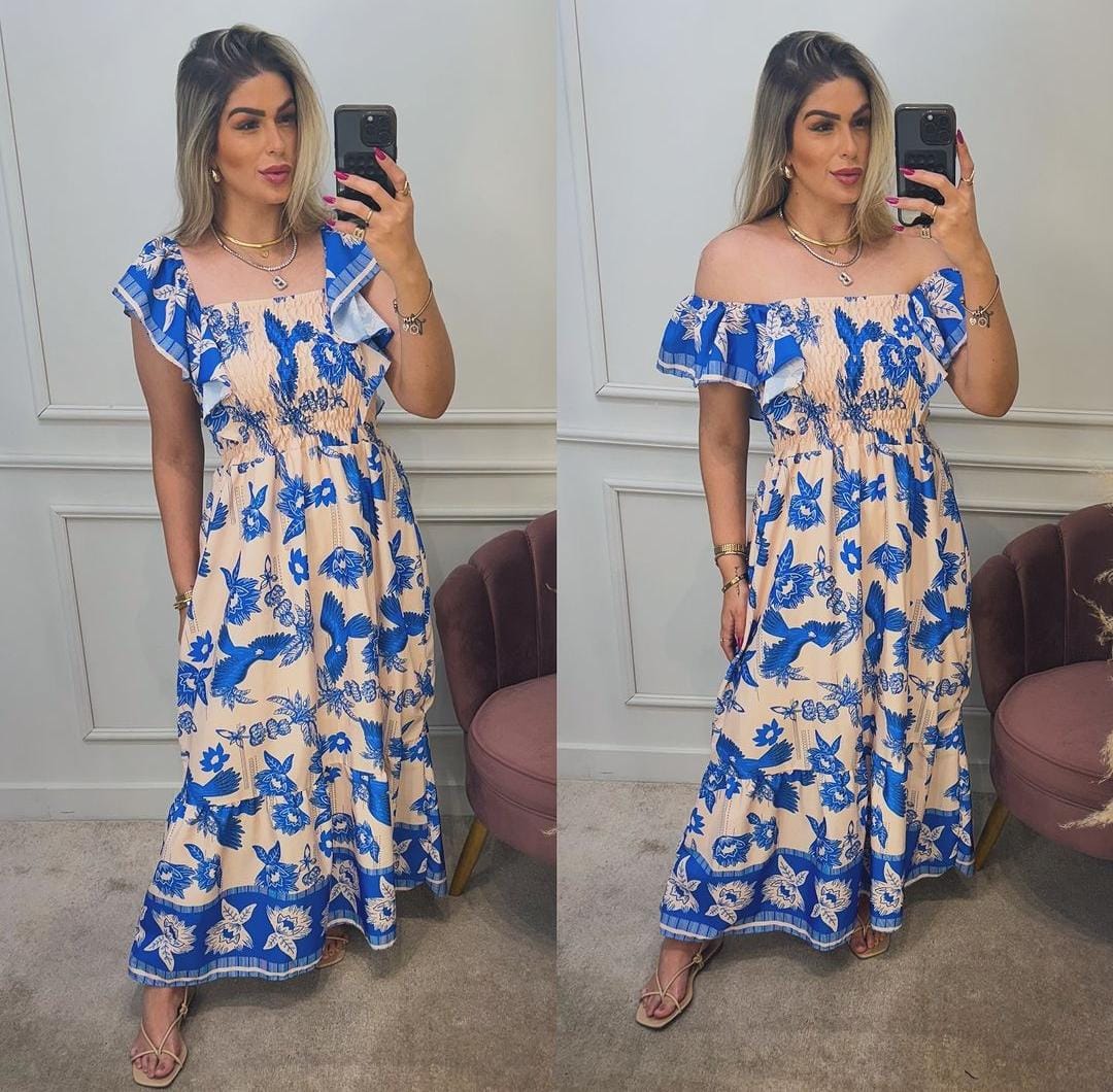 Vestido Crepe Longo