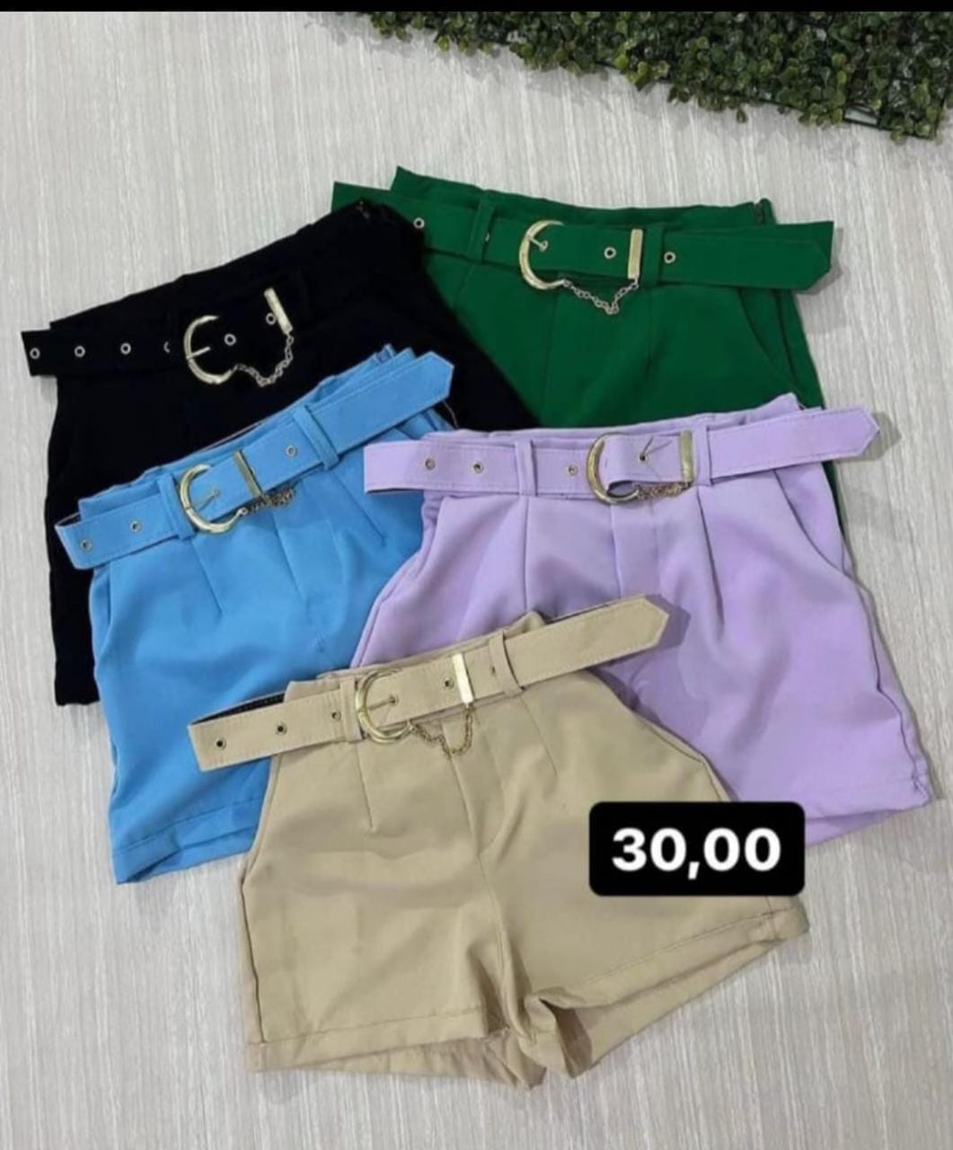 Short Alfaiataria com Cinto de Elos
