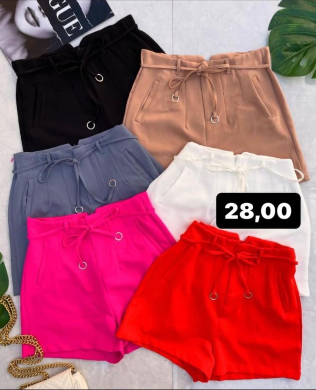 Short Alfaiataria Cinto Cordão