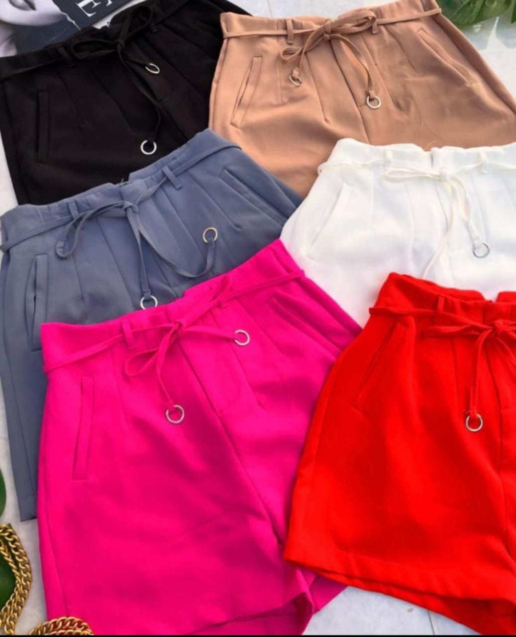 Short Alfaiataria Cinto Cordão