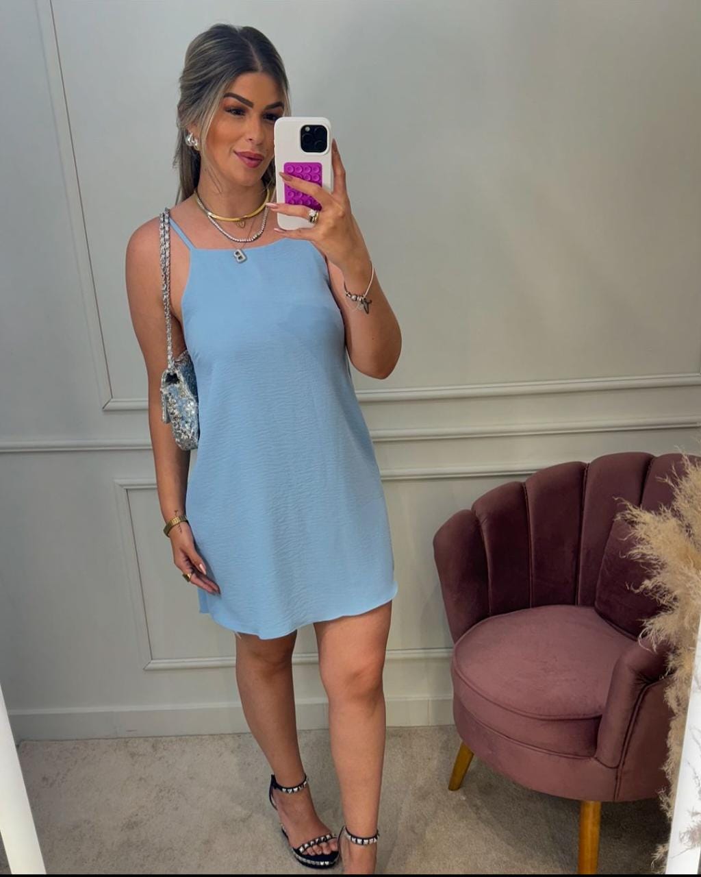 Vestido Crepe Duna Trapézio